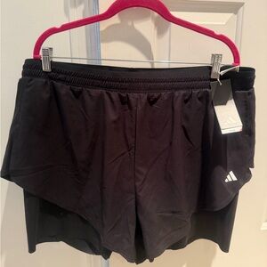 Adidas 2 in 1 shorts. Plus size Women's Black Athletic Shorts.